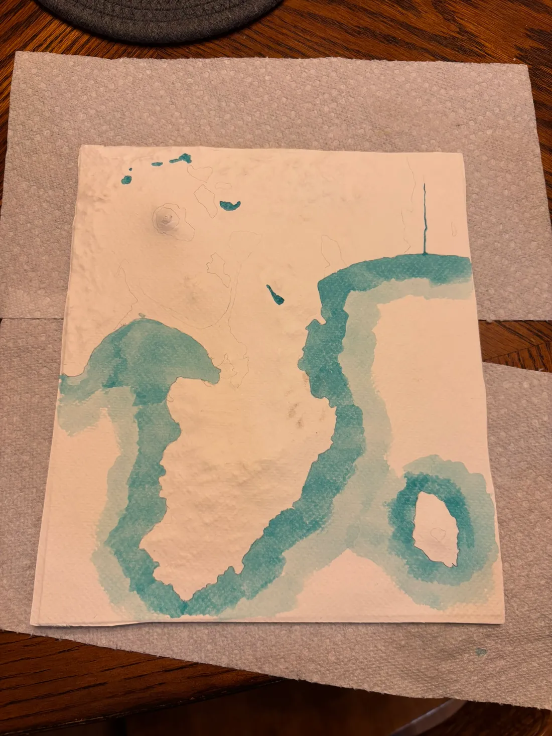 Water painted onto landscape
