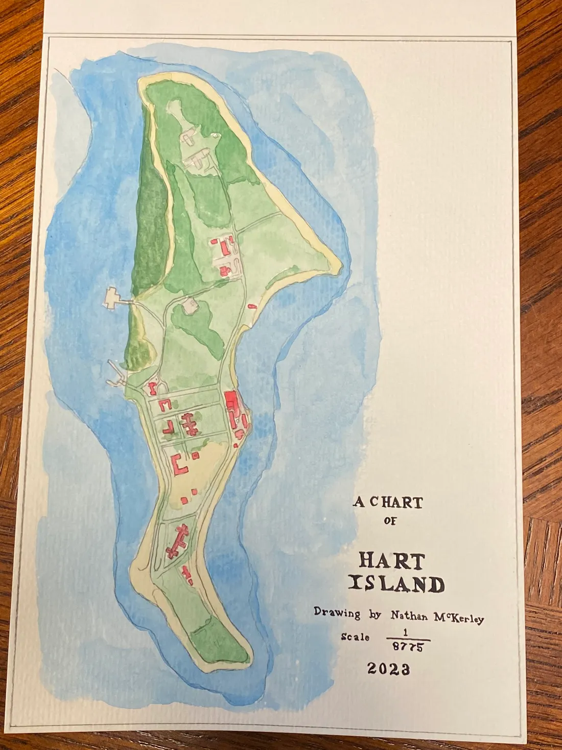 Lettered title area for the Hart Island map