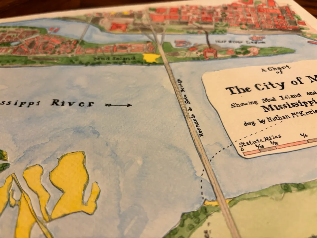 Zoomed image of Memphis map showing two-layer construction.